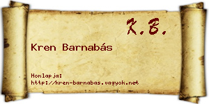 Kren Barnabás névjegykártya